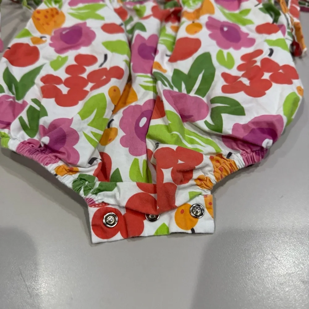 Floral Delight Romper by b Pink and Orange Size 24 Months.